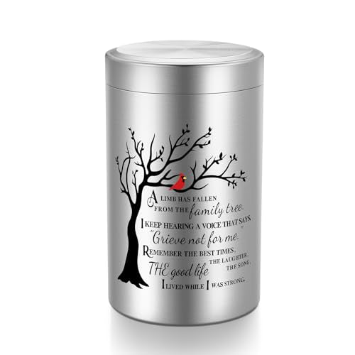 SOITIS Small Urns for Human Ashes Keepsake 3.54“ Tree of Life Mini Urns Silver