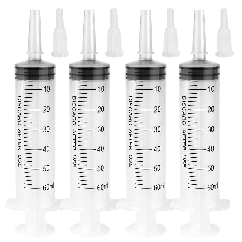 30 Pack 60ml Syringes Without Needle, Sterile & Individually Sealed, Large Plastic Syringes for Liquid, Precise Measuring for Pet Feeding, Scientific Labs & Dispensing 30