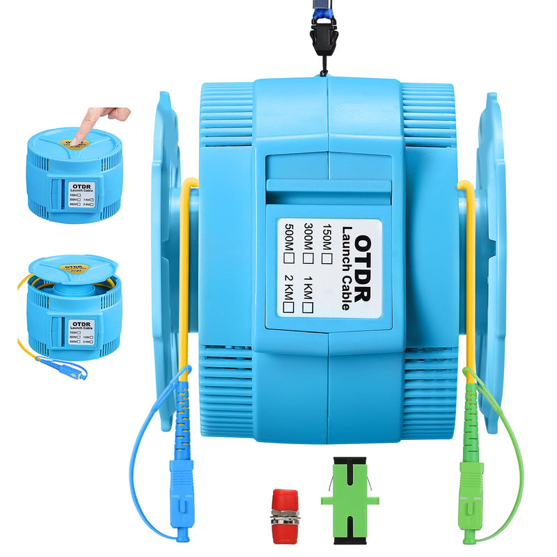 [Australia - AusPower] - OTDR Launch Cable Box SCUPC-SCAPC 500m OTDR Transmission Cable Box 9/125um Single-Mode Fiber Optic Tester Optical Fiber Dead Zone Eliminator FTTH Testing Tool 