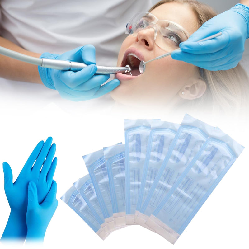 Pack of 150 Self-Sealing Sterilisation Bags, Disposable, Sterilisation Bag, PVC Dental Sterilisation Bag, Self-Sealing for Dental Tools, Cosmetic Packaging, 90 x 165, 57 x 130, 70 x 260 mm