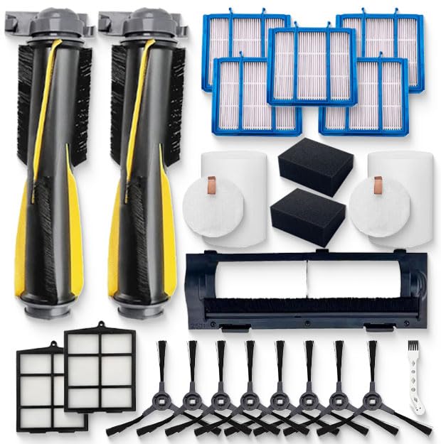 [Australia - AusPower] - Replacement Parts Accessories compatible with Shark RV2100S,RV2110S,AV2120S, RV2110SDUS,RV2120AE，RV2110,AV2110S, Main Brush, Filter, Side Brush, Roller Cover, Pre-Motor Foam & Felt Filter 