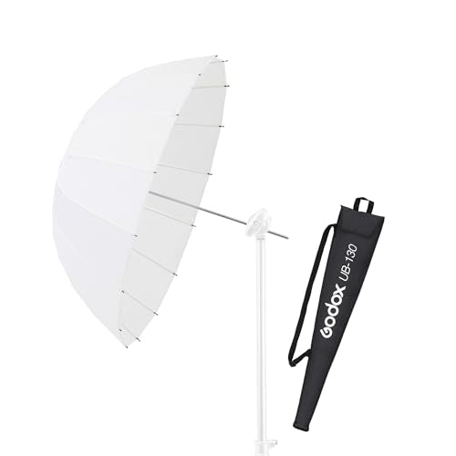 Godox UB-130D 51.2'' Transparent Parabolic Reflective Umbrella Transparent 51.2''