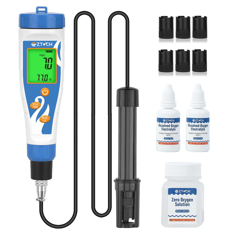 [Australia - AusPower] - Portable Dissolved Oxygen Meter for Pond, Digital Dissolved Oxygen Test Kit for Fish Tank, Do Meter Oxygen Analyzer with 3.6ft Probe for Koi Pond Aquarium, Measure DO in Water, Aquaponics 