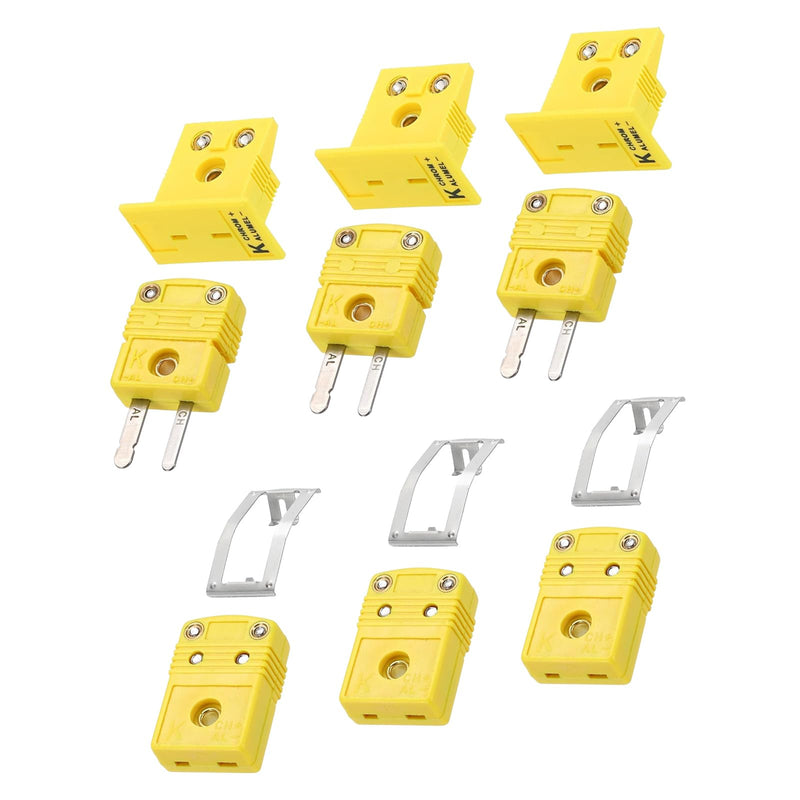 [Australia - AusPower] - K-Type thermocouple Wire connectors 3 Sets of Male Female and 3 Extension K-Type connectors (9 Sets) 