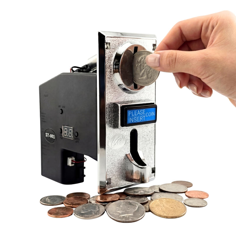 Sintron ST-001 Advanced 8-Channel Coin Acceptor Validator - Programmable Multi-Coin Selector for Automation Systems, Vending, Massage Chairs, Arcade & DIY - Works with Arduino (Pulse/Serial)