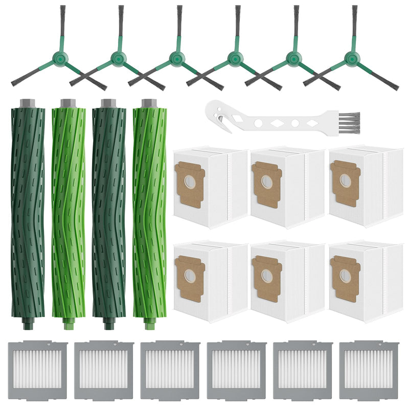 [Australia - AusPower] - Leemone 23 Pcs Replacement Parts for iRobot Roomba Max 705 Vac & Plus 504 Vac Robot Vacuum, 705 Accessories Kit with 4 Main Roller Brushes, 6 Dust Bags, 6 Filters, 6 Side Brushes, 1 Cleaning Brush irobot 705 504 Vac Parts 