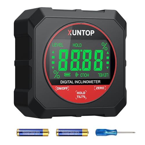 XUNTOP 4x90° digital angle finder protractor with strong magnetic bottom display