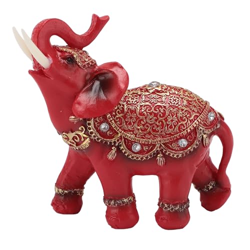 Buachois Elephant Statue, Wealth Lucky Feng Shui Figurine, Lucky Elephant Statue for Warming Present TV Cabinet Entryway Decoration (L 14.4 X 6.5 X 1.6in) L 14.4 X 6.5 X 1.6in