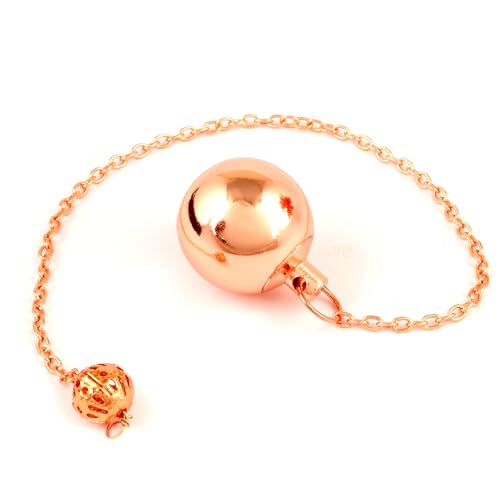 Rudra Empire Copper Bullet Pendulum with Chain - Dowsing & Divination Tool for Reiki Healing, Chakra Balancing & Vastu Meditation