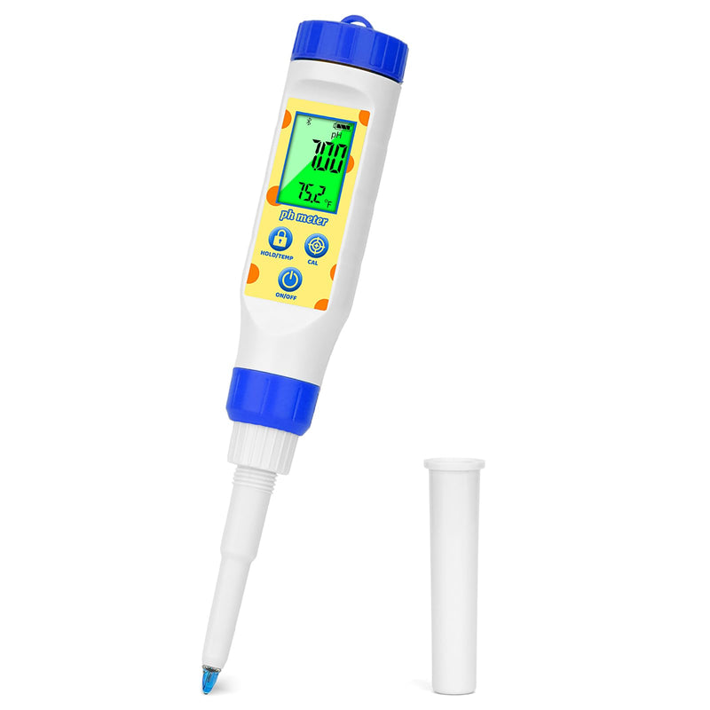 [Australia - AusPower] - Smart pH Tester for Food Fermentation, Digital Food pH Meter with Spear pH Probe Accurate Test of Canning, Jam, Cheese, Kombucha, Meat, Sourdough, Liquid Semi-Solid pH Test Pen for Home Use 
