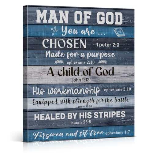 Christian Canvas Wall Art Man of God Religious Poster Print Wall Decor