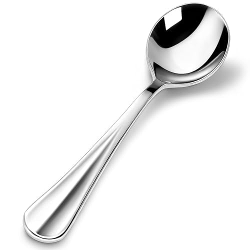 18/10 Stainless Steel Soup Spoons,Round Soup Spoons,7 inch,Set of 12