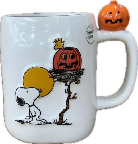 Rae Dunn Peanuts Halloween Ceramic Coffee Mug, Spooky Season Snoopy and Spooky Season
