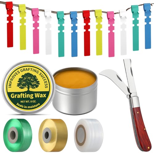 Leriton grafting tool kit with grafting wax, knife, and tape for fruit trees