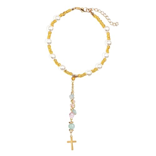 Natural Jade Cross Car Hanging Ornament Gold