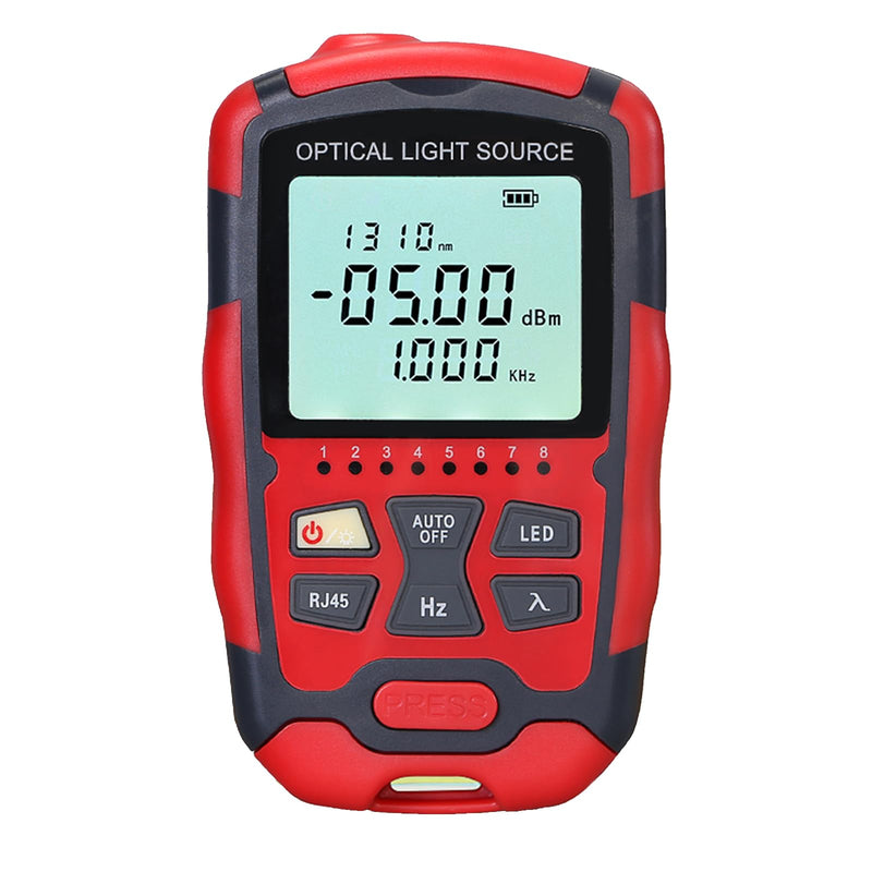 [Australia - AusPower] - Fiber Optical Light Source - Dual Wavelength 1310nm/1550nm, Single Mode, SC/FC/ST Universal Interface with RJ45 Power & Test Cable, Fiber Optic Cable Tester 
