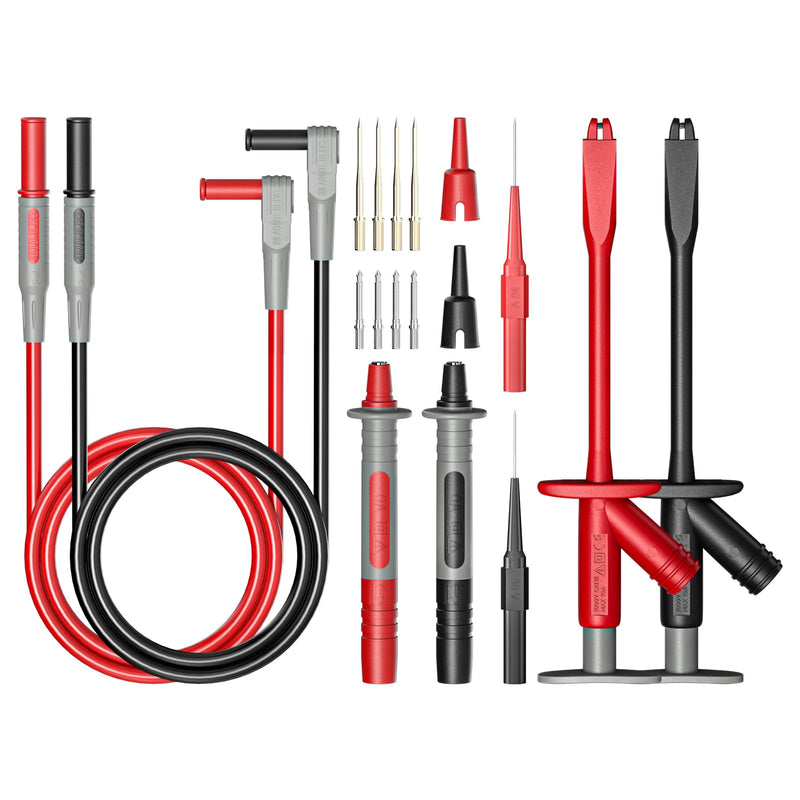 [Australia - AusPower] - Goupchn 16PCS Multimeter Test Leads Kit with High Voltage Alligator Clip Test Hooks, Wire Piercing Probes, Replaceable Precision Sharp Probes for Electrical Testing 1000V 10A 