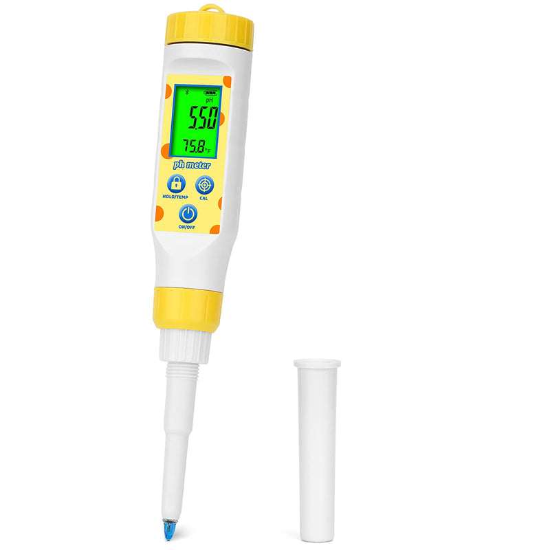 [Australia - AusPower] - Digital pH Meter for Food Fermentation and Canning, Smart Food pH Tester with High Accuracy Spear Probe for Sourdough, Salsa and Hot Sauces, pH Test Pen with ATC for Solid and Liquid 