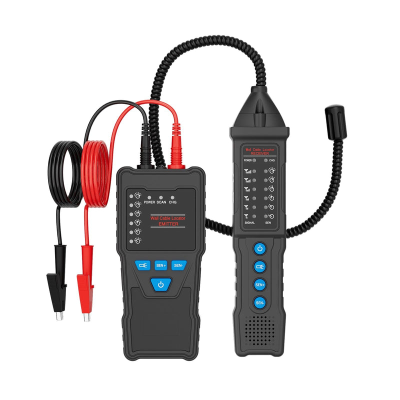 [Australia - AusPower] - Underground Wire Locator, Cable Tracker 2M Depth 1000ft Range, 110-220V AC/DC, Rechargeable, LED Light for Electricians 