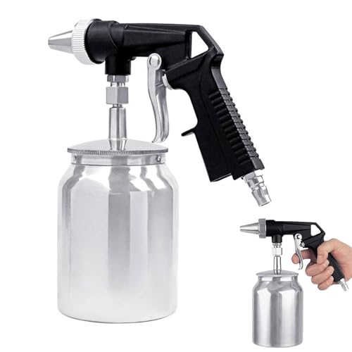 Compressed Air Sand Blasting Gun 6.2 Bar 1000 ml Aluminum Container - Sand Blaster Sand Blaster Sand Blaster for Rust Removal, Rim Cleaning & Metal Surfaces Cleaning
