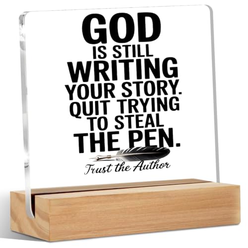 Inspirational Christian Desk Decor, God Is Still Wrting Your Story Sign multicolour0558