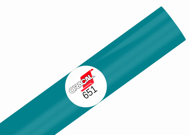 ORACAL 651 Glossy Permanent Vinyl 12 Inch x 15 Feet (Turquoise Blue) Turquoise Blue