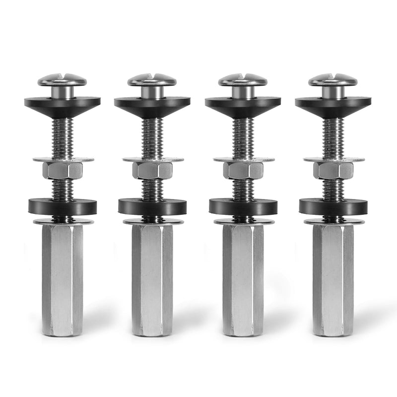 4Pcs Universal Toilet Seat Bolts Kit, Metal Heavy - Duty Toilet Tank Bolts, Toilet Seat Screws Replacement Kit with Extra - Long 304 Stainless Steel Downlock Nuts, Rubber Washers Gaskets, by CHIALLCO 4PCS