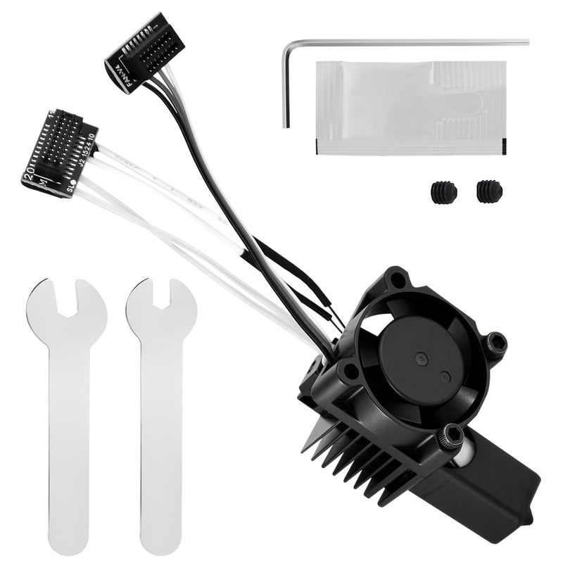 P1 Series Hotend Kit, Complete Assembly for Bamboo Lab P1P, P1S 3D Printers, 0.4 mm Hardened-Steel Nozzle, Ceramic Heater, Thermistor, Fan and Extruder Heating Block Replacement P1 Series Hotend Kit