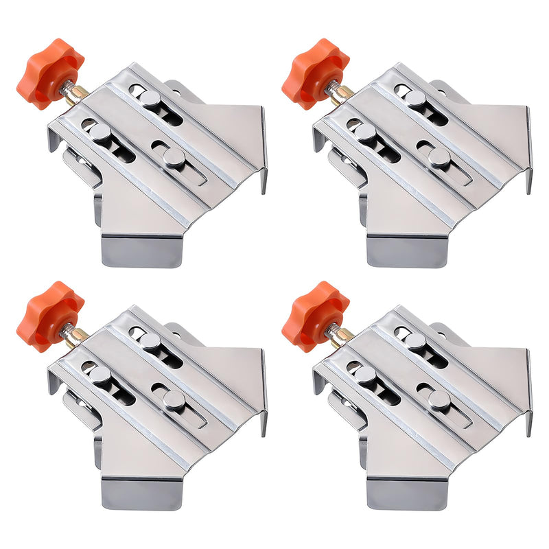 4pcs Stainless Steel Right Corner Clamp,90 Degree Right Angle Clamp for Woodworking,Right Angle Clip Fixer,Single Handle Clamps for Woodworking, Photo Framing (Open) 4 Pcs Open