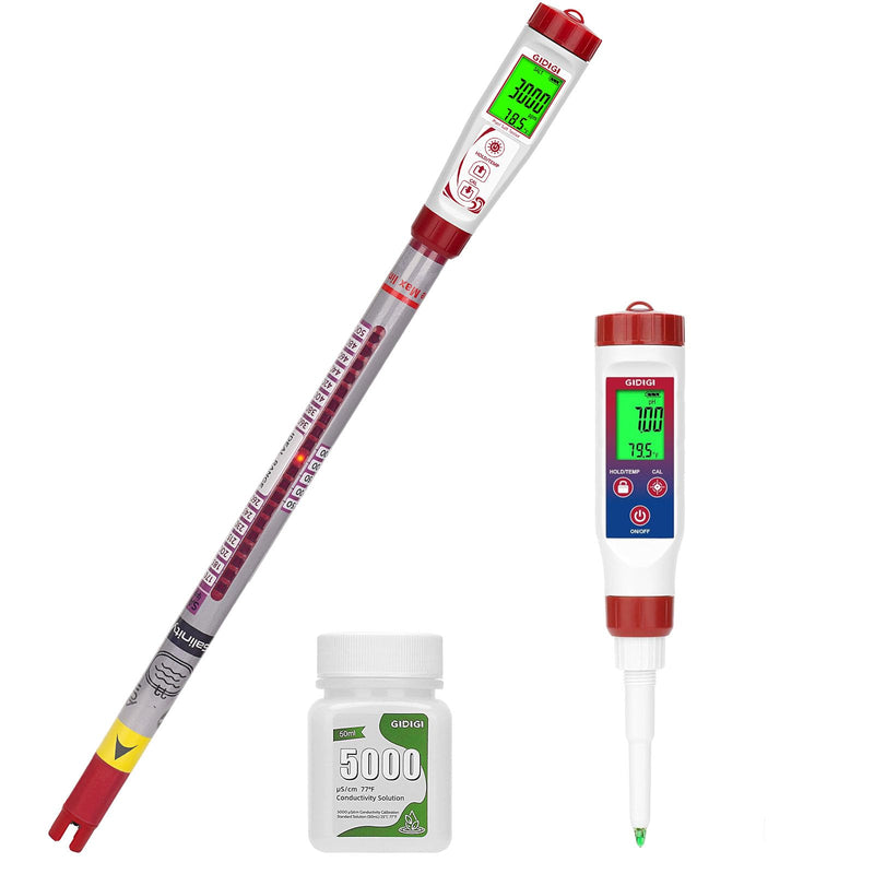 [Australia - AusPower] - 0-5000ppm Salt Tester with Long Probe and Food pH Tester 