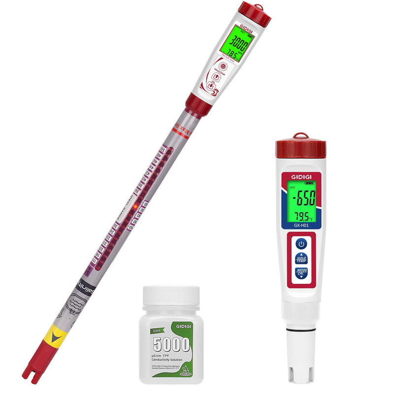 [Australia - AusPower] - 0-5000ppm Salt Tester with Long Probe and Hydrogen Water Tester 