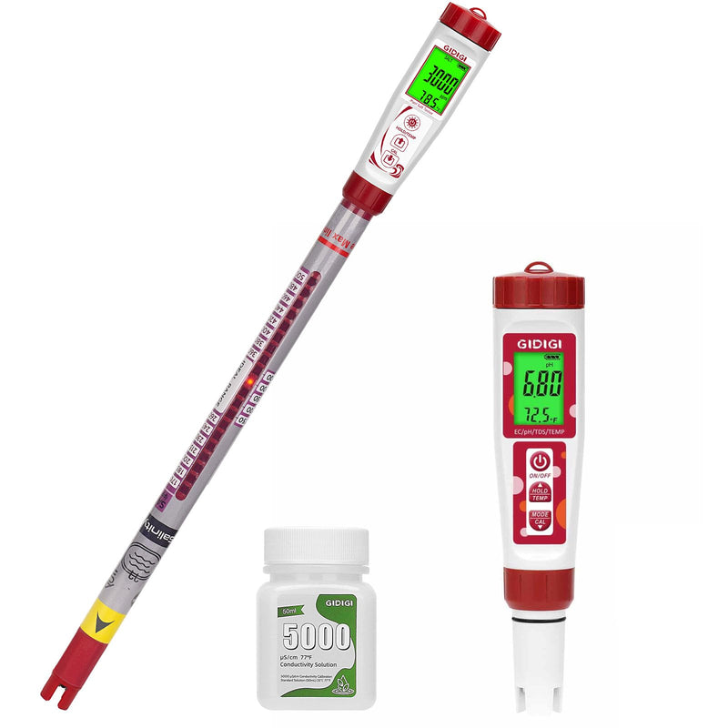 [Australia - AusPower] - Salt Tester with Long Probe and 4 in 1 TDS EC Temp pH Meter 