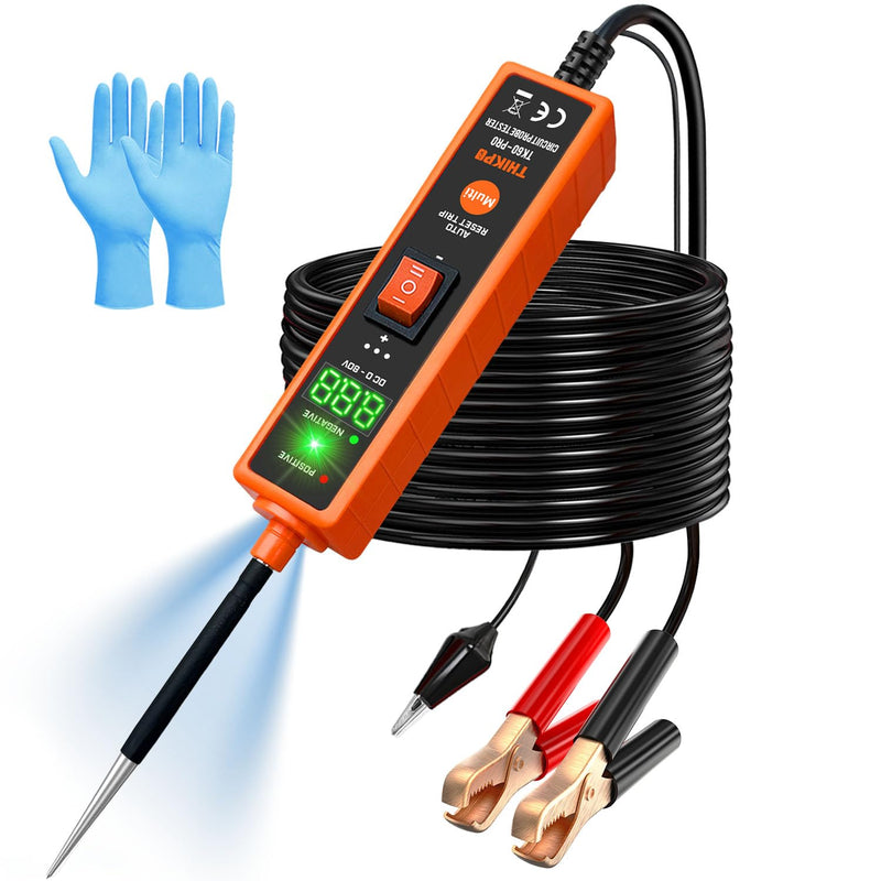 [Australia - AusPower] - THIKPO Power Circuit Probe Tester Kit, 6V-24V DC Test Light, Automotive Circuit Tester Car Short Finder, Component Activation, Polarity Identify, Overload Protection, Voltage Tester 0.3v-80v 