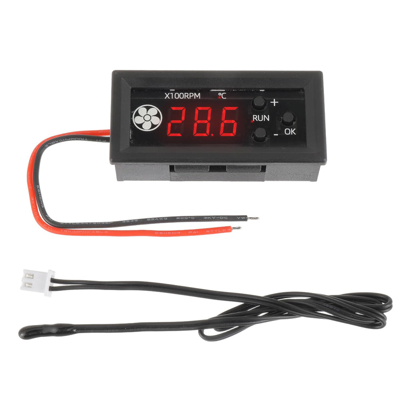 [Australia - AusPower] - 4-Wire PWM Fan Temperature Controller 12V 3A Fan Speed Controller with Temperature Probe Digital Display Module Dual-Display Fan Governor(Water Droplet Head) Water Droplet Head（for Air） 