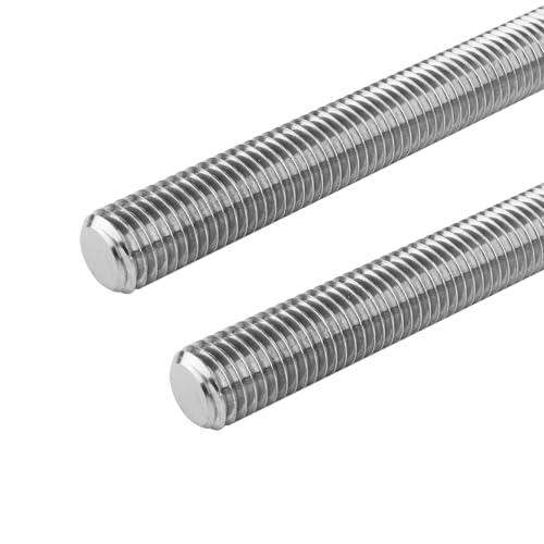 2Pcs Fully Threaded Rod & Studs, M18 x 200mm Long Threaded Screw, 2.5mm Thread Pitch, 304 Stainless Steel Right Hand Thread Bar Studs for Furniture Machinery Assembly