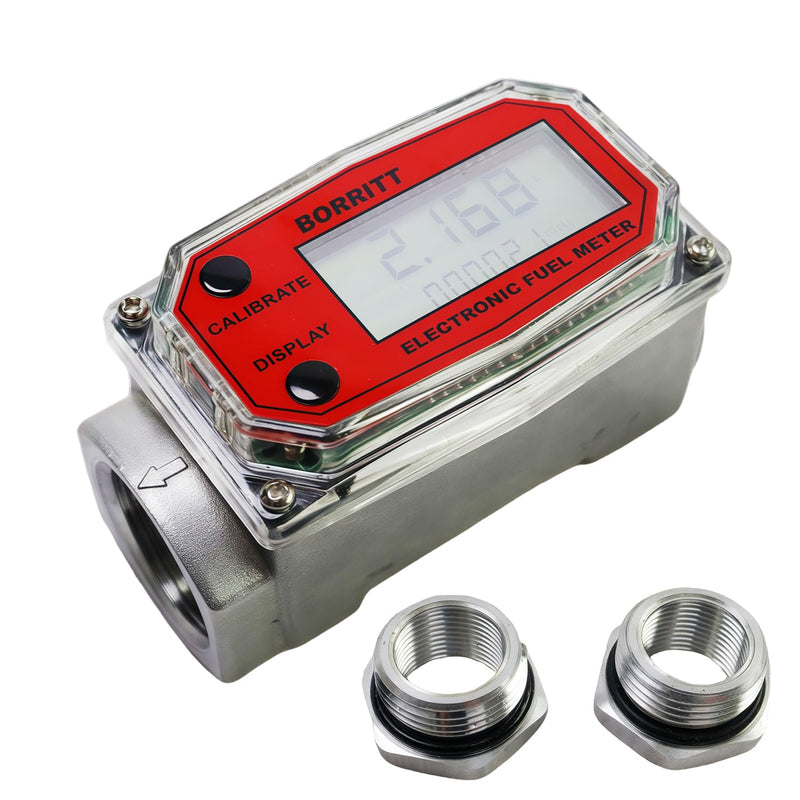 [Australia - AusPower] - 3/4" NPT Digital Fuel Transfer Meter 2-35 GPM Flow Rate - Accurate, Easy-to-Read LCD Display Heavy-Duty Construction for Diesel Kerosene Gasoline Water, Oil- Supports Gallon, QTS, PTS, L, m³ 3/4 INCH 