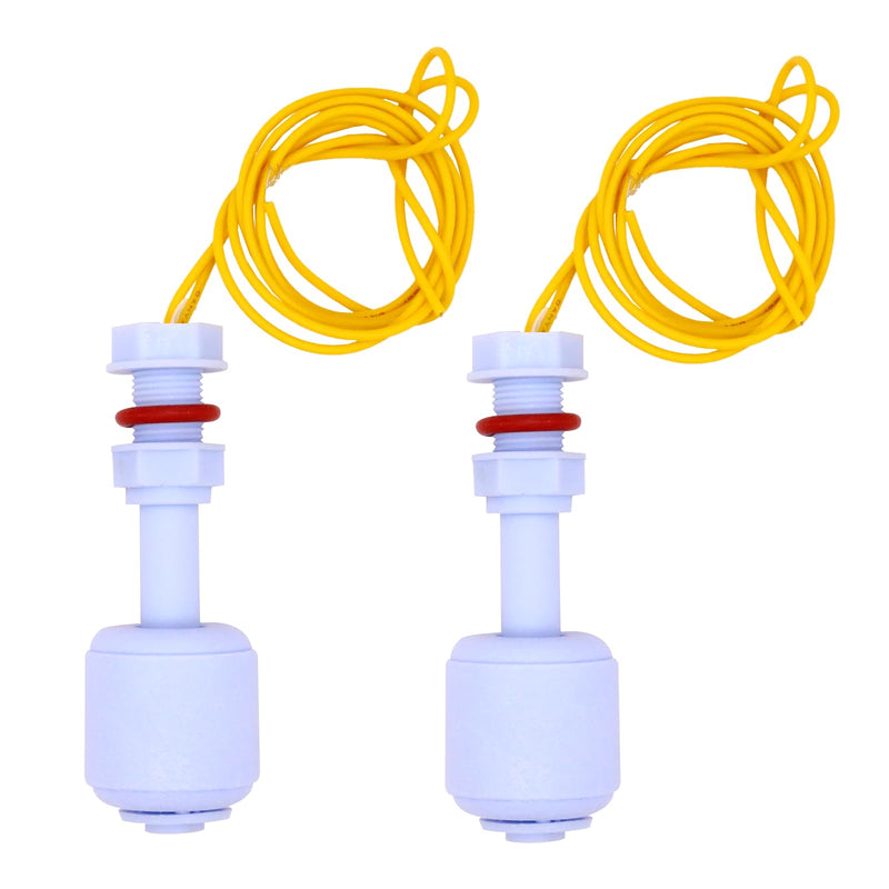 Vertical Float Switch, Water Level Sensor, Float Pump, Float Switch, Liquid Tester for Hydroponics, Gardening, Pool, 2 Pack