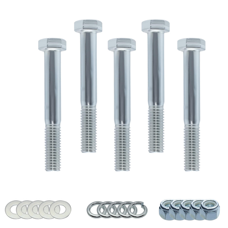 [Australia - AusPower] - 500101 Shear Bolt for Rotary Cutters & Gearboxes, Grade 5, 1/2" x 3-1/2", with Nylock Nuts, Washer, and Spring Washer, 5-Pack (Grade 5-5 Pack) Grade 5 -5 Pack 