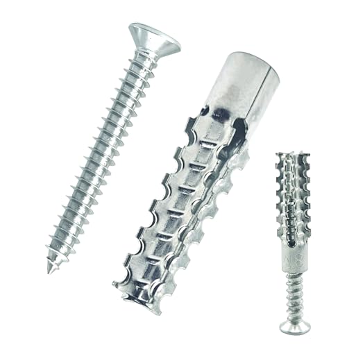BOLTRIX silver hollow-wall anchors with screws, loose hinge and stripped hole repair kit, 8x38mm, 60-pack