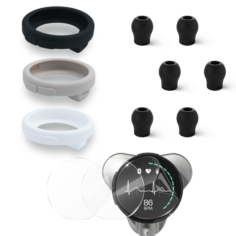[Australia - AusPower] - All-in-One Protection Kit for Eko CORE 500 Digital Stethoscope, 3 EPU Flexible Film, 3 Silicone Protective Cover, 6 Rubber Ear Tips, Round Protection for Daily Use, Compatible with Eko Stethoscope 