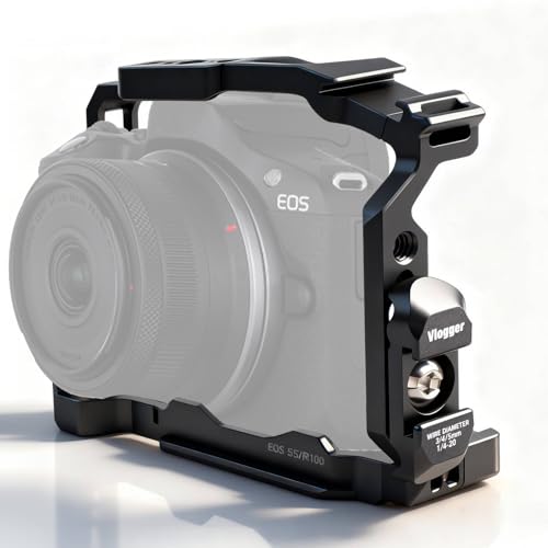 R50 R100 Camera Cage with Cable Clips,R50/R100 Cage with HDMI/Type-C/SDI/USB Cable Clamp for EOS R100/R50,Compatible with ARRI Interface