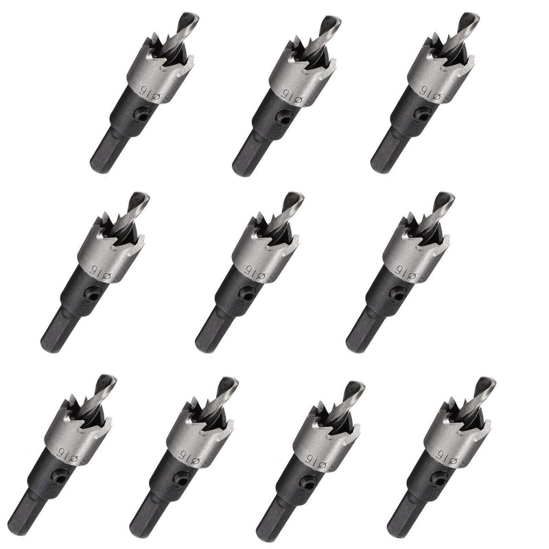 TOGU 5/8" (16mm) High Speed Steel Drill Bit Spiral Screw Thread Taps Countersink,10 Packs 16 mm 10