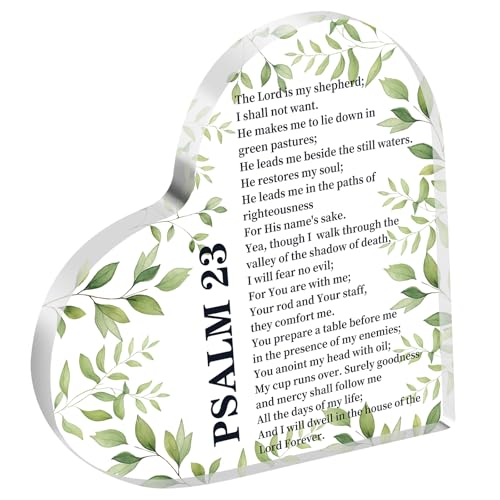 Bible Verse Psalm 23 Christian Decorative Gift The Lord Is My Shepherd Acrylic Home Room Desk Decor Sign Religious Gift Psalm 23 Table Decorations Gift (The Lord is my shepherd acrylic)