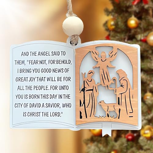 Wooden Christian Nativity Ornament Set Religious Christmas Decorations Ver 1