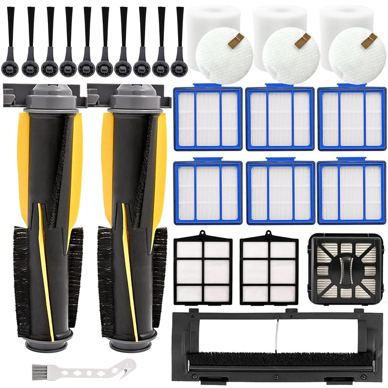 Replacement Part for Shark IQ R101AE RV1001AE AV912S RV913S AV1010AE RV1000 AV970 AV1002AE, 2 Main Brush, 1 Cover, 10 Side Brush, 6 Filter, 1 Pre Filter, 2 Filter, 3 Pre-Motor Foam&Felt Filter R101(2+6+10)