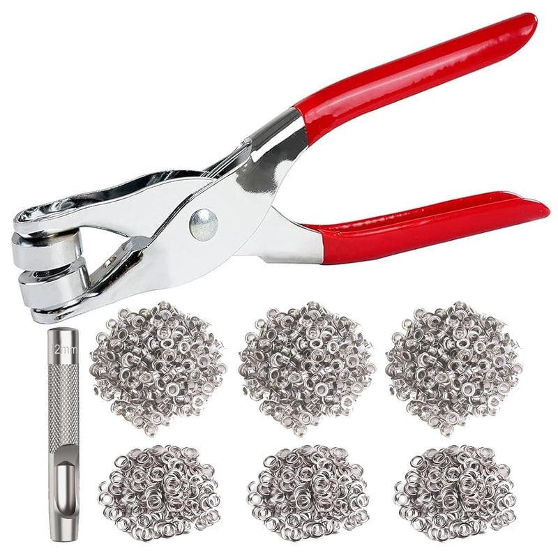 300Pcs 1/2 Inch Grommet Tool Kit, 12mm Handheld Eyelet Kit, Grommets Pucher with Hole Punch and Eyelets for Leather/Belt/Shoes/Crafts