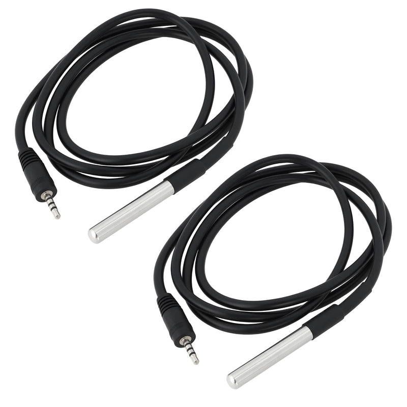 [Australia - AusPower] - ECSiNG 2pcs DS18-B20 Temperature Sensor -10°C to 85°C with 2.5mm Connecter 1m Compatible with Sonoff TH10/16 