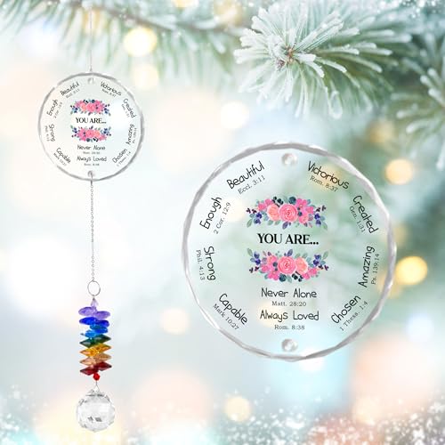 Glass Ornament Suncatcher - Appreciation Gift - Unique Presents - Mother's Day Father's Day Christmas Keepsake - Inspirational Gift for Her, Him - Religious Gifts - Spiritual Christian Gift