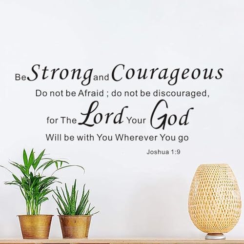 Be Strong and Courageous Wall Vinyl Decals Sticker Decor Bible Prayer