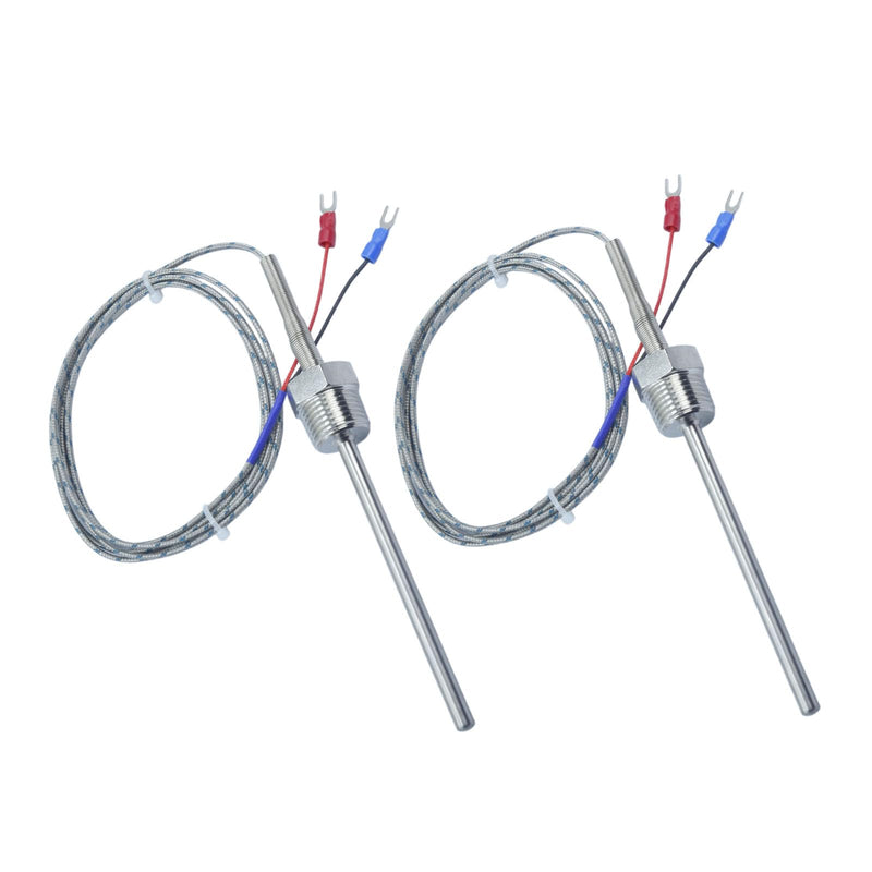[Australia - AusPower] - K-Type thermocouple Probe NPT 1/2 inch 0.24 inch × 4 inches 304 Stainless Steel Pipe Thread MT-205-1/2 Cable 59 inches 